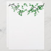 Papeterie frontière Feuille jolie verte (Devant / Derrière)