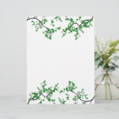 Papeterie frontière Feuille jolie verte (Debout devant)