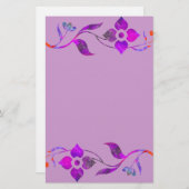 Papeterie Frontière pourpre de fleur (Devant / Derrière)