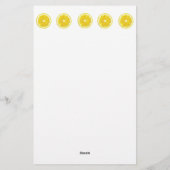 Papeterie Fruit jaune géométrique en tranche de citron (Dos)