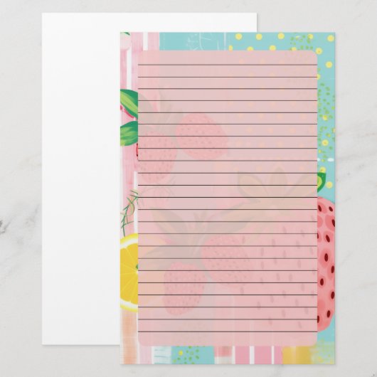 Papeterie Fruits d'été (Devant / Derrière)