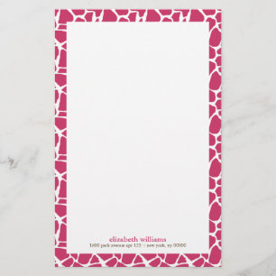 Papeterie Fuchsia Giraffe Motif