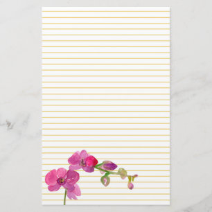 Papeterie Fuchsia Pink Orchidée Fleur Jaune Linke