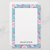 Papeterie Fun Cute Chubby Kitschy Unicorn Kitty (Devant / Derrière)