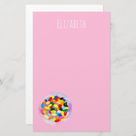 Papeterie Fun gelée bonbons haricots aquarelle (Devant / Derrière)