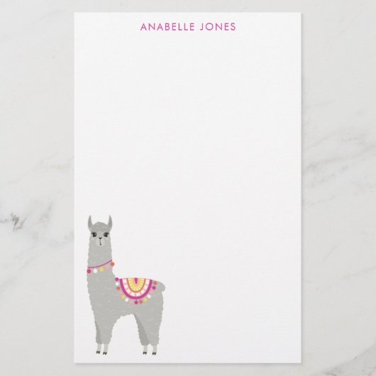 Papeterie Fun Llama Personnalisé (Devant)