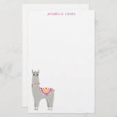 Papeterie Fun Llama Personnalisé (Devant / Derrière)