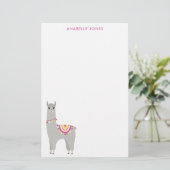 Papeterie Fun Llama Personnalisé (Debout devant)