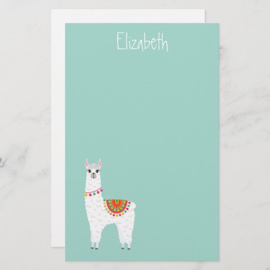 Papeterie Funky Alpaca lamama drame animal mignon (Devant / Derrière)