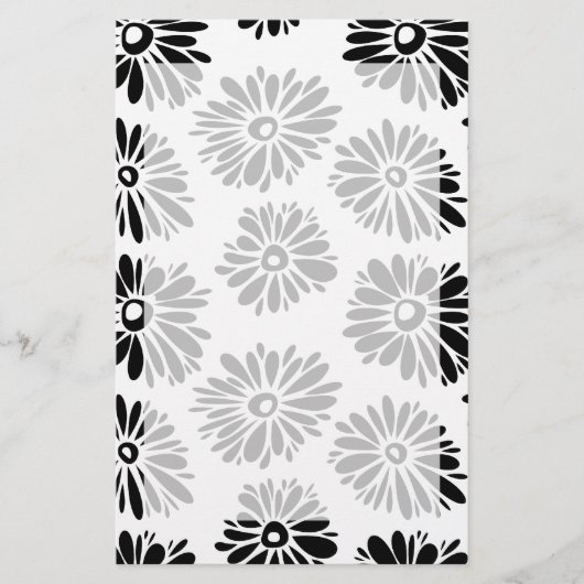 Papeterie Funky Black et blanc floral (Devant)