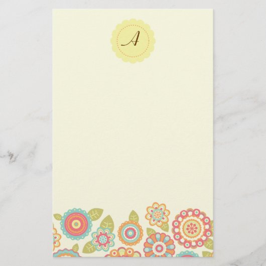 Papeterie Funky Boho Retro Flowers Mariage (Devant)