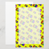 Papeterie Funky Neon Rainbow Block Motif (Devant / Derrière)