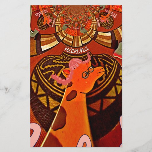 Papeterie Funny Elegant Giraffe Accessoré Style Africain (Devant)