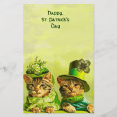 PAPETERIE FUNNY VIEILLE MODE ST PATRICK'S DAME CHATS, SHAMRO (Devant)