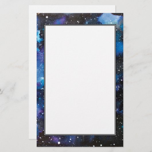 Papeterie Galaxie d'aquarelle d'art de l'espace (Devant / Derrière)