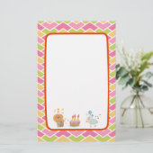 Papeterie Gâteau d'anniversaire avec le lion de fête et le m (Debout devant)