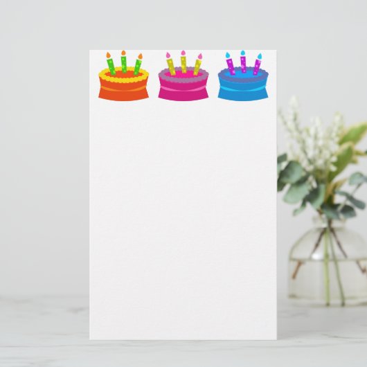 Papeterie Gâteau d'anniversaire coloré (Debout devant)