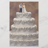 Gâteau Mariage Blanc De Cinq Niveaux Avec Couple D