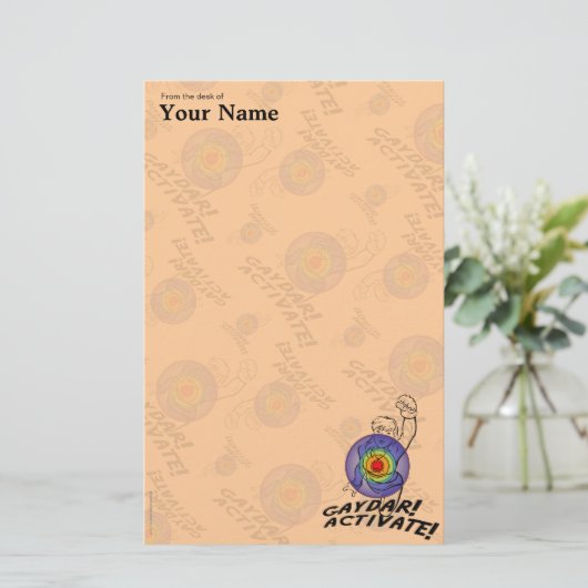 Papeterie Gaydar ! Activez ! Lesbienne d'arc-en-ciel (Debout devant)