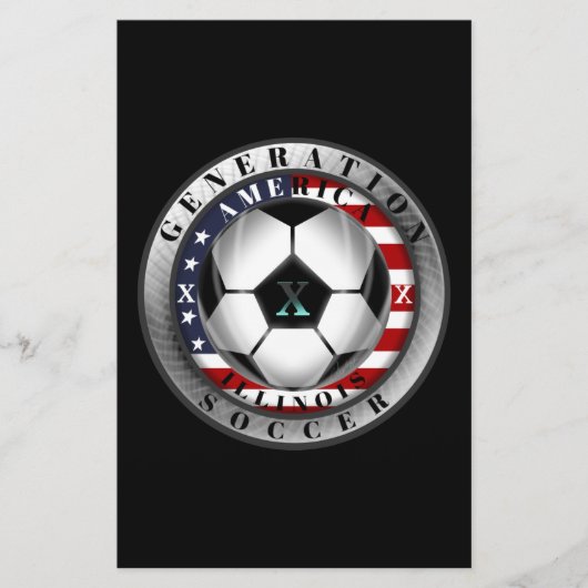 Papeterie Génération X American Soccer de l'Illinois. (Devant)