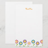 Papeterie géniale de Merci de rangée de fleur (Devant / Derrière)