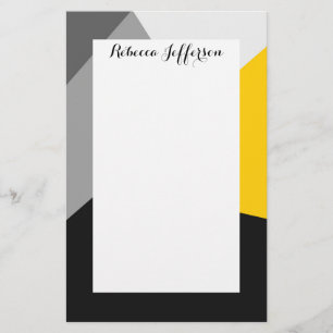 Papeterie Geo jaune et noir gris moderne simple