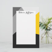 Papeterie Geo jaune et noir gris moderne simple (Debout devant)