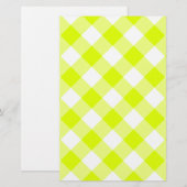 Papeterie Gingham jaune chartreuse (Devant / Derrière)
