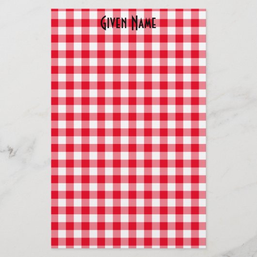 Papeterie Gingham Rouge (Devant)