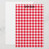Papeterie Gingham Rouge (Devant / Derrière)