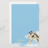 Papeterie Girafe dans le papier de note de Personalizable de (Devant / Derrière)