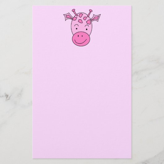 Papeterie Girafe rose mignonne (Devant)