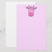 Papeterie Girafe rose mignonne (Devant / Derrière)