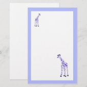 Papeterie girafes pourpres (Devant / Derrière)