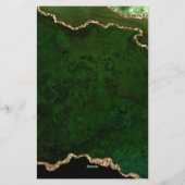 Papeterie Girl Green Velvet Agate Géode Typographie de scrip (Dos)