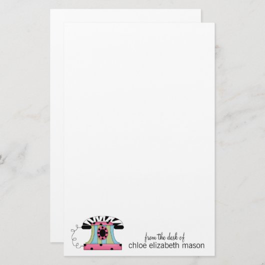 Papeterie Girly mignonne superbe de substance (Devant / Derrière)