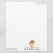Papeterie Girly personnalisée de gymnastique (Devant / Derrière)