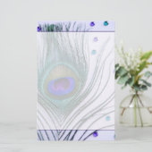 Papeterie Glam Peacock Plumes violet (Debout devant)