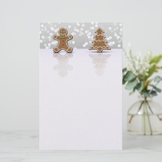 Papeterie Glamor Gingerbread Man and Tree - Papier à lettres (Debout devant)