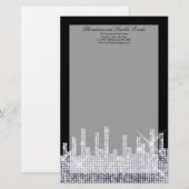 Papeterie Glitterie Black/Silver Glamor Personnalisé (Devant / Derrière)