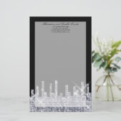 Papeterie Glitterie Black/Silver Glamor Personnalisé (Debout devant)