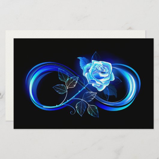Papeterie Glowing infinity with blue rose (Devant / Derrière)