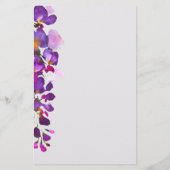 Papeterie Glycine personnalisée violette (Dos)