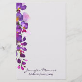 Papeterie Glycine violette personnalisée (Devant)