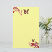 Papeterie GOLD BUTTERFLY, rouge rose jaune clair (Debout devant)