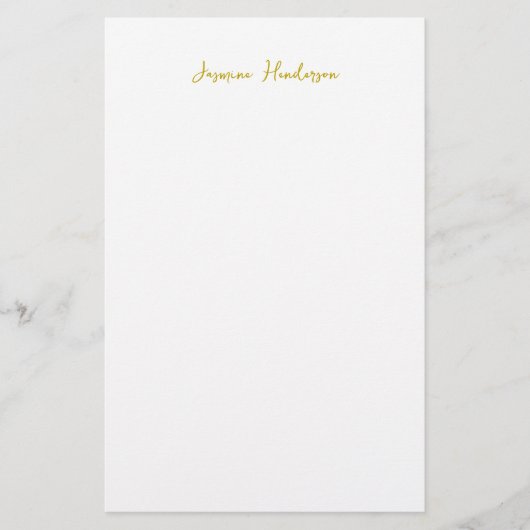 Papeterie Gold Color Calligraphy Nom professionnel (Devant)