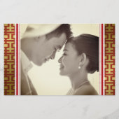 Papeterie Gold Red Simple Double Bonheur Mariage chinois (Dos)