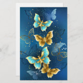 Papeterie Golden butterflies (Devant / Derrière)