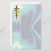 Papeterie GOLDEN CADUCEUS VETERINARY SYMBOLE / Teal Blue (Devant / Derrière)