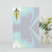 Papeterie GOLDEN CADUCEUS VETERINARY SYMBOLE / Teal Blue (Debout devant)
